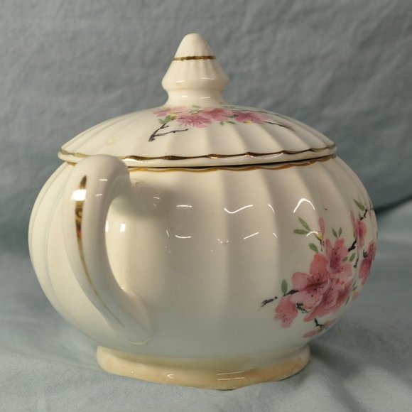 vintage W.S. George Bolero peach blossom 123A 16 oz sugar bowl with lid (214w) - Picture 9 of 14